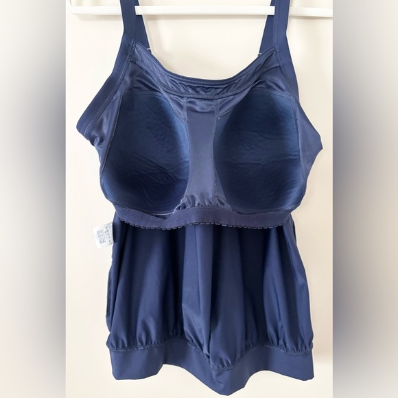Land’s End 16 DDD Dark Blue Flattering Tankini Bathing Suit Top - Picture 7 of 8